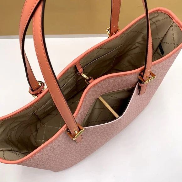 MICHAEL KORS JET SET TRAVEL MEDIUM CARRYALL TOTE SHERBERT MULTI COLOR - Picture 8 of 16